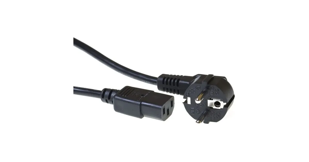 ACT Connectivity Netsnoer CEE 7/7 male (haaks) - C13 zwart 0,5 m kabel (Zwart)