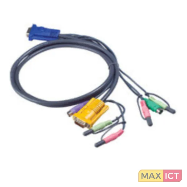 Aten 1.8M PS/2 KVM Kabel met 3 in 1 SPHD en Geluid