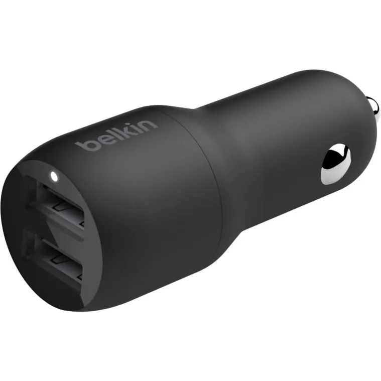Belkin Boost Charge 2-poorts USB-A-autolader met USB-A Lightning kabel (Zwart, 24W)