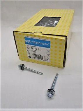 Damwandplaatschroef 6,3 x 63 mm voor metaal op metaal, doos 200 stuks