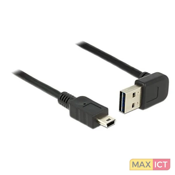 DeLOCK 1m, USB 2.0-A - USB 2.0 mini USB-kabel USB A Mini-USB B Zwart