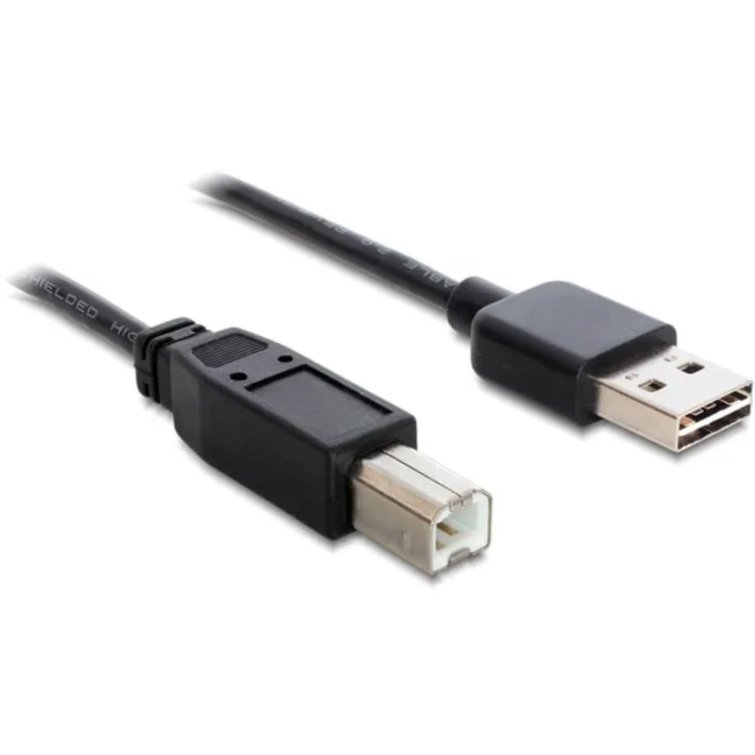 DeLOCK EASY-USB-A 2.0 male > USB-B 2.0 male kabel (Zwart, 0,5 meter)