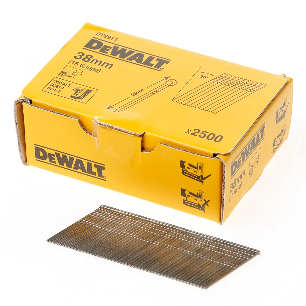 DeWalt Inox spijkers zonder kop 38mm 16 Gauge 20° voor DC618 doos met 2500 spijkers