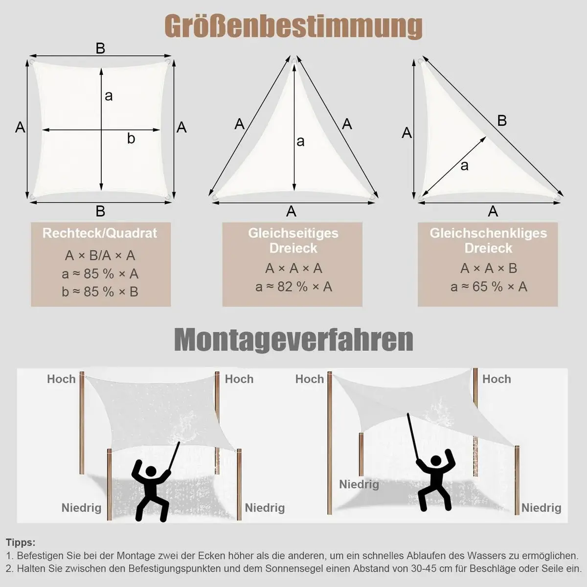 Diferza Luifel, Zonwering, Gemaakt Van PES, 200 G/m² Polyester, 95% UV-bescherming, Crème 3×5 M