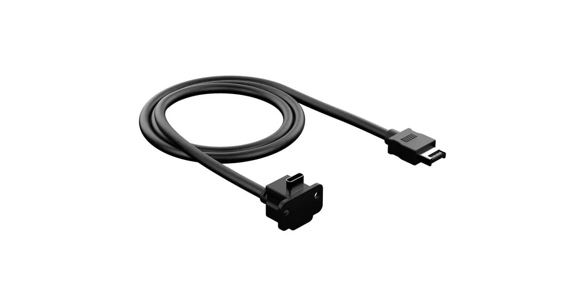Fractal Design FD-A-USBC-002, USB-C 10Gbps Cable- Model E kabel (Zwart, 1 meter)