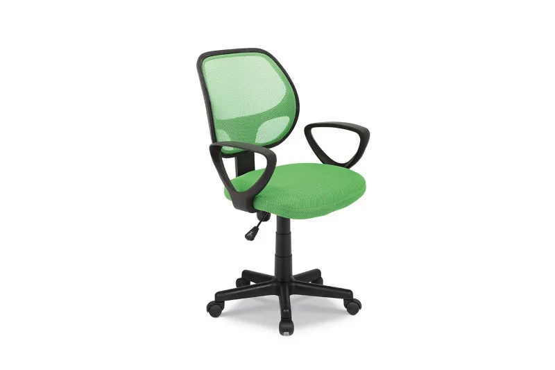 Gamingstoel, Bureautafelstoel, ‘Hippa’ Mesh Lime, Poten metaal en plastiek, bekleding 100% polyester