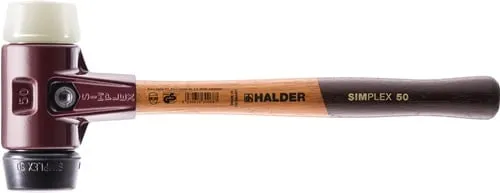 Halder Kunststofhamer | lengte 490 mm hoofd-d. 80 mm | middelhard/hard hout | rubber zwart/nylon wit | 1 stuk – 3028.080 &