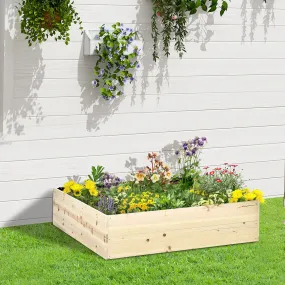 Hochbet gemaakt van houten tuinbed met fleece planter planten bucketplant doos kruidenbed voor balkon tuin natuur 117 x 117 x 30