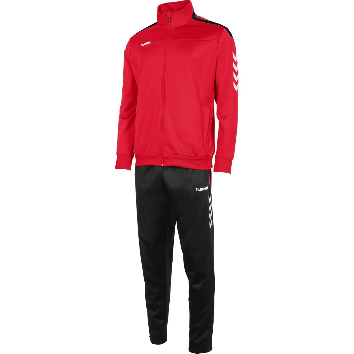 Hummel Valencia Trainingspak Polyester Heren - Rood / Zwart