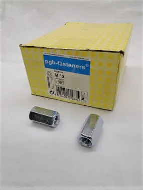 Koppelmoer M12 verzinkt, doos 50 stuks