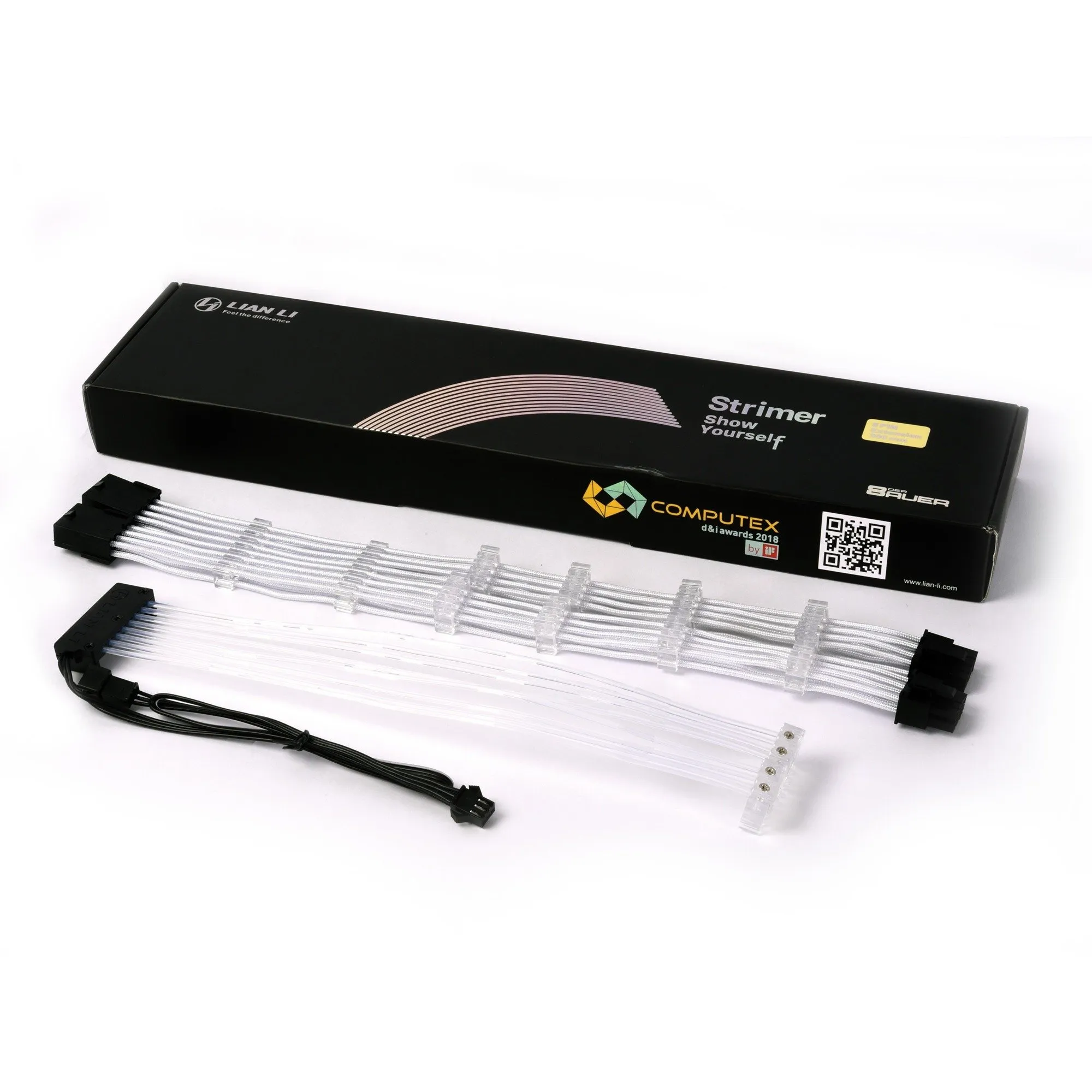 Lian Li Strimer 8-pin(6+2) VGA extension cable kabel (30 centimeter, RGB leds)