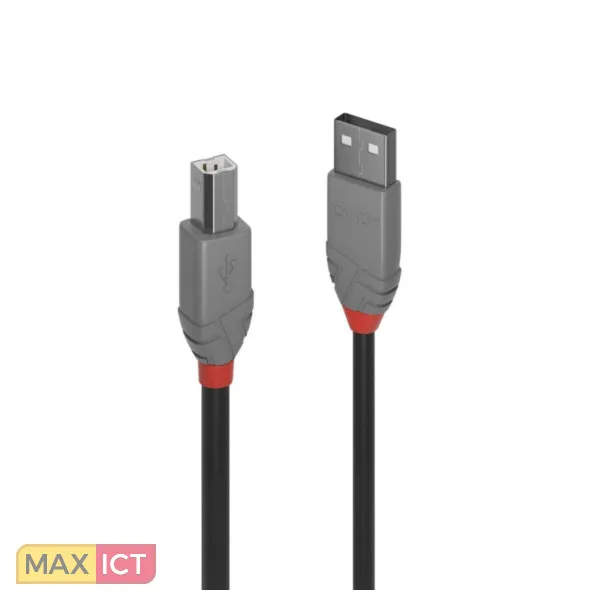 Lindy 36672 USB-kabel USB 2.0 1 m USB A USB B Zwart