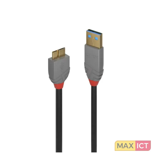 Lindy 36768 USB-kabel USB 3.2 Gen 1 (3.1 Gen 1) 3 m USB A Micro-USB B Zwart