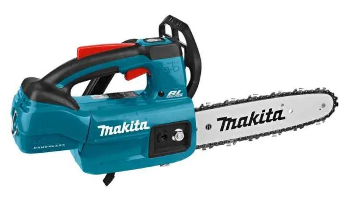 Makita DUC254PT4J 18 V Tophandle kettingzaag 25 cm  5,0 ah accu (4 st), duo snellader, in doos/mbox