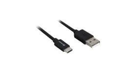 Sharkoon USB-A 2.0 - USB-C kabel (Zwart, 0,5 meter)