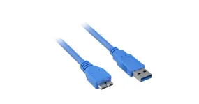 Sharkoon USB-A 3.0 naar Micro-USB-B 3.0 kabel (Blauw, 1 meter)