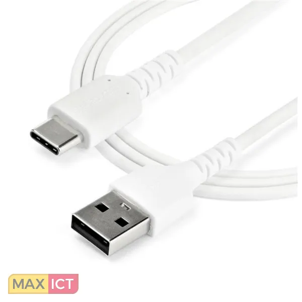 StarTech .com 1m USB A naar USB-C Oplaadkabel, Duurzame USB 2.0 Fast Charge & Sync USB A naar USB C Data Kabel, Rugged Arami