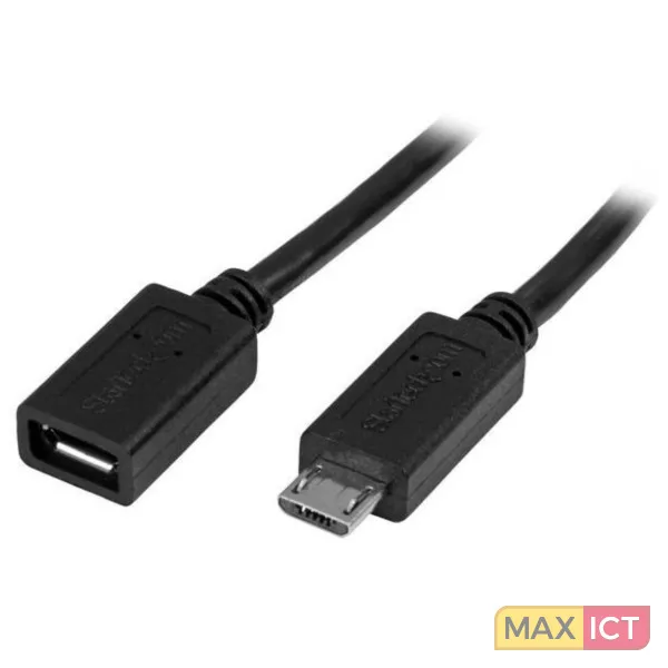 StarTech .com Micro-USB verlengkabel 0,5 m M/F Micro USB kabel 50cm