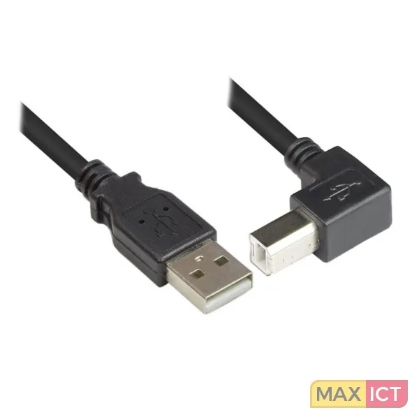 Techly Techly 2.0m USB 2.0 A/B M USB-kabel 2 m USB A USB B Zwart