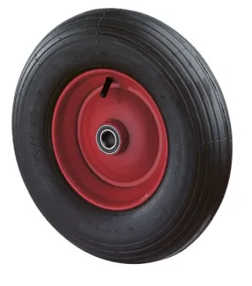 WIELEN Ø 400MM, LOOPVL RUBBER ZWART, WIELLICH STAAL, VERZINKT, KOGELLAG., 300KG