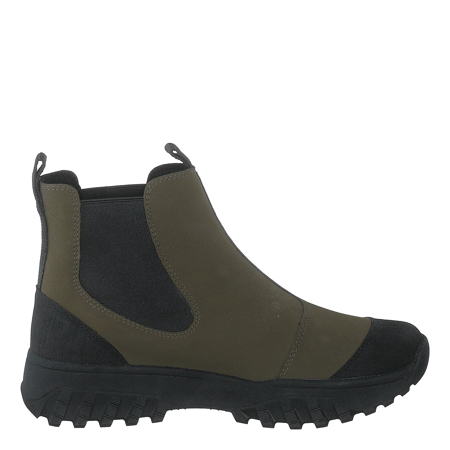 Woden schoenen Magda Rubber Track Boot Dark Olive/black