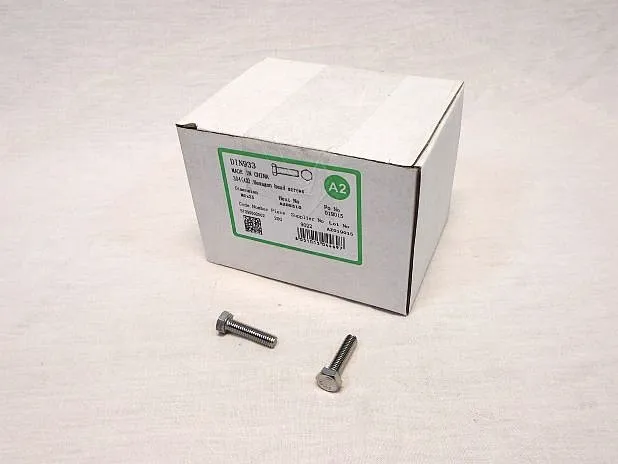 Zeskanttapbout M6 x 25 mm RVS A2, zonder moer, doos 200 stuks