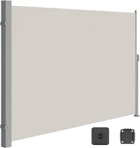 Zij blind met stalen doos, anti-rust, intrekbaar, 180 x 350 cm, schot, zonbescherming, ondoorzichtig, windscherm, voor balkon, t